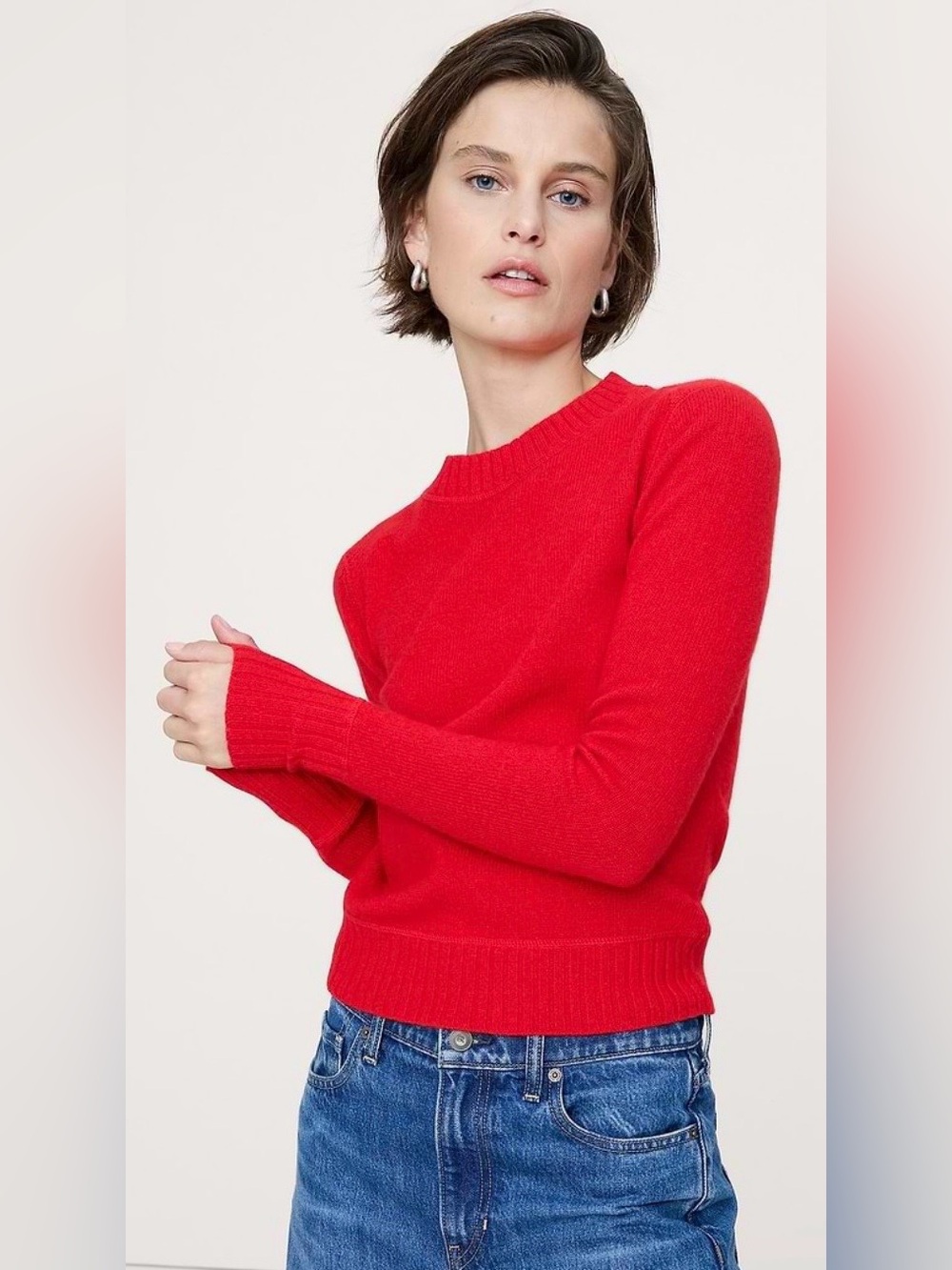 Banana Republic Fireside Merino-Cotton Sweater - Red